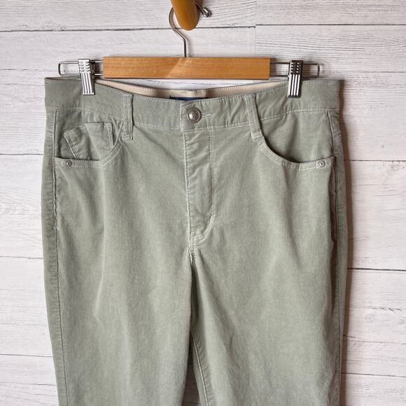 Democracy Pants Womens Size 14 Light Sage Green Corduroy Ab Solution Fall Wear - Picture 5 of 15